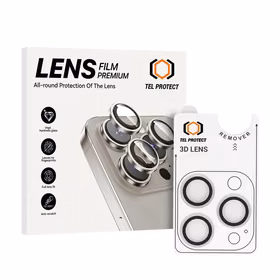 Tempered glass Tel Protect 3D Lens on camera jaoks Iphone 15 Pro/15 Pro Max läbipaistev (lens 3 pieces)