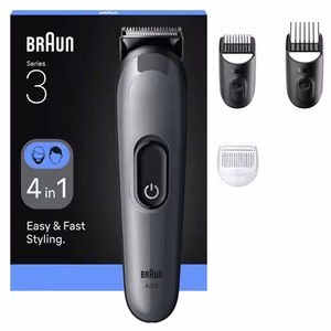 Braun All-in-One Series 3 AIO3500 – 4-in-1 akutoitega hoolduskomplekt, 14 pikkusseadet, must