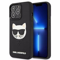 Karl Lagerfeldi 3D kummist Choupette ümbris iPhone 13 Pro / iPhone 13 jaoks - must