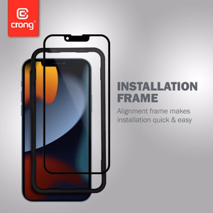 Crong Anti-Bacterial 3D Armor Glass 9H karastatud ekraanikaitseklaas seadmele iPhone 14 Plus / 13 Pro Max, paigaldusraamiga