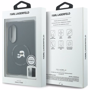 Must Karl Lagerfeld Karl & Choupette Pins MagSafe ümbris Samsung Galaxy Z Fold8 mudelile
