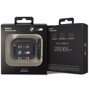 BMW BMA322SWTK ümbris AirPods 3. põlvkonnale, must / must, mitmevärviliste joontega