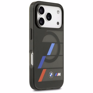 BMW M IML Metal Buttons Tricolor Lines MagSafe Ümbris jaoks iPhone 17 Pro - must