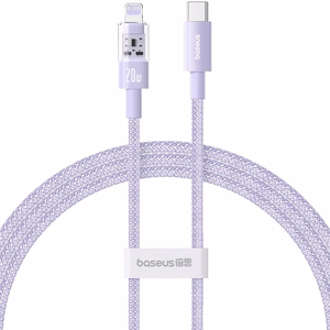 Baseus Gem USB-C to iP fast charging cable 1 m 20 W lilla