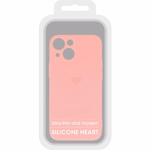 Vennus Silicone Heart Ümbris jaoks Iphone 14 Plus design 1 roosa