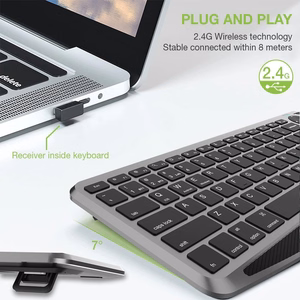 Techly ICTB9801TB klaviatuur RF juhtmevaba + Bluetooth QWERTY US English must