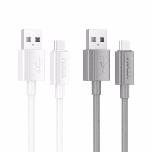 Кабель USB A на Micro USB Hoco 2,4A 1 m X107 серый