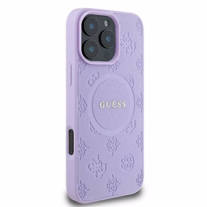 Guess Saffiano Peony Classic Logo MagSafe Чехол iPhone 16 Pro Max - фиолетовый