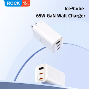 Rock Sein laadija Ice2Cube GaN - USB + 2xType C - PD 65W 3A valge