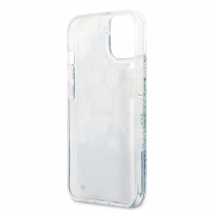 Guess GUHCP13SLFLSN iPhone 13 mini 5.4" зелёный/зелёный жёсткий чехол Flower Liquid Glitter