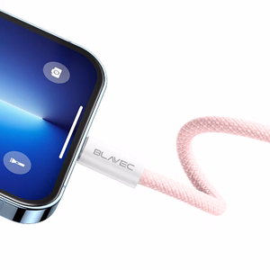 Blavec Кабель Candy плетёный - Type C to Type C - PD 60W 3A 2 метра Apple CarPlay/Android Auto (CCA-CC3P20) розовый
