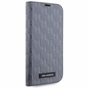 Karl Lagerfeld KLBKP14LSAKLHPG iPhone 14 Pro 6.1" bookcase hõbedane/hõbedane Saffiano Monogram