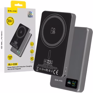 Blavec Power Bank 10000mAh BJ-03 Slim 13.5mm - Type C - 22.5W magnetic MagSafe 3 in 1 (PBBJ03-MC10G) grey aluminum