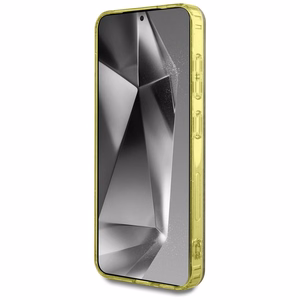 GUESS ümbris jaoks SAMSUNG S25 GUHMS25SHG4PRTGW (Magnetic IML Metal Glitter 4G Circle Triangle) brown