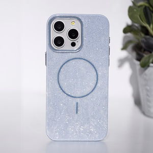Glitter Thin Mag ümbris for iPhone 17 6,3" sinine