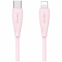 USAMS kaabel Green Series SJ717 30W USB-C Lightning 1m roosa