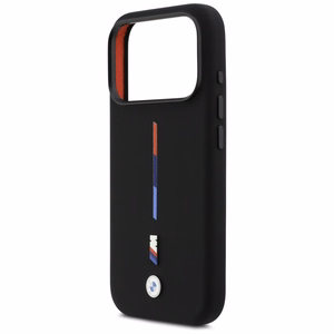 BMW M Silicon Tricolor Line MagSafe чехол iPhone 17 Pro - черный