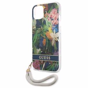 Guess GUHCP13SHFLSB iPhone 13 mini 5.4" синий/синий жёсткий чехол Flower Strap