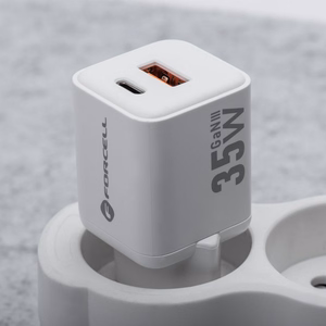 Phone laadija Forcell F-Energy Mini GaN III USB C + USB A QC4.0 PD 35W VT-35C valge 0INT