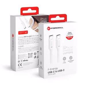 Kaabel USB C to USB C Forcell F-Energy QC4.0 PD 5A 100W 1 m C339 valge