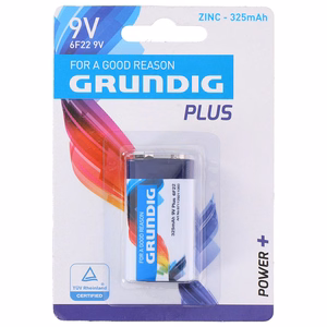 Grundig 6F22 9 V tsinkpatarei, 325 mAh