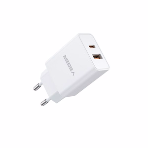 Phone laadija VEGER USB A + Typ C PD QC3.0 3A 30W VLS302U valge