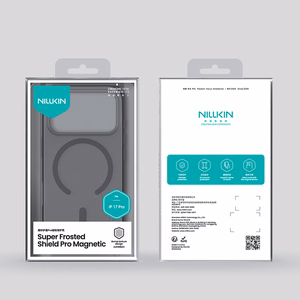 Nillkin Super Frosted Shield Pro MagSafe Compatible Ümbris jaoks iPhone 17 Pro - Läbipaistev Must