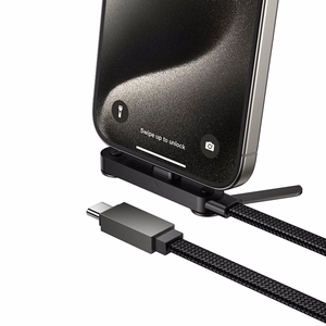 Cable with bracket USB C to USB C PD 60W Hoco 1,2 m U150 Exquisite black