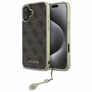 Guess 4G Charms Collection ümbris jaoks iPhone 16 - brown