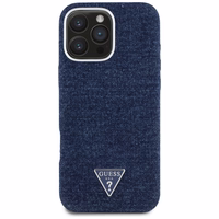Guess Denim Triangle Logo MagSafe iPhone 16 Pro Max Ümbris - Sinine