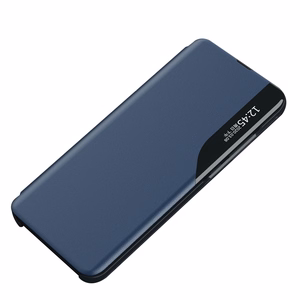 Eco Leather View Ümbris elegant ümbris with flap and stand jaoks iPhone 16e - sinine