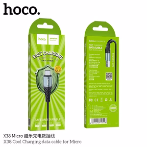 Кабель USB A на Micro USB Hoco 2,4A 1 m X38 черный