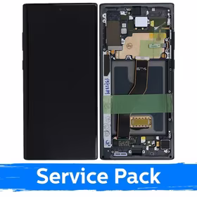LCD Ekraan Ühildub Samsung N975 Note 10 Plus Koos Frame / Aura Must / (Service Pack)