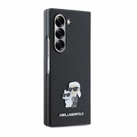 Karl Lagerfeld Saffiano Metal Pin Ümbris jaoks Samsung Galaxy Z Fold 6 - Must
