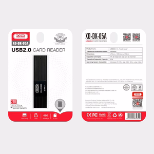 XO kaardilugeja 2 in 1 DK05A USB 2.0 must