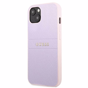 Guess GUHCP13SPSASBPU iPhone 13 mini 5,4 "lilla / lilla Saffiano Hot Stamp & Metal Logo