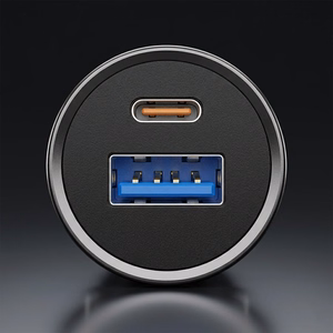 Blavec Автомобильное зарядное устройство BS-01B-C Road — USB + Type C — QC 3.0 18W PD 20W с кабелем Type C — Type C (CCBS01BCR-UCB) чёрный
