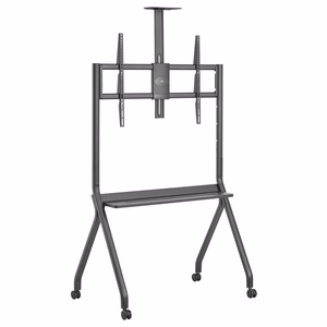 Maclean TV stand / cart, camera shelf, on casters, 55-100", max load 120kg/10kg shelf, max. VESA 900x600, must, MC-114 B