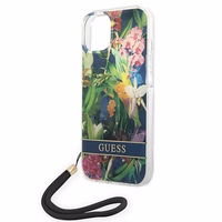 Guess GUOHCP14MHFLSB iPhone 14 Plus 6.7 "sinine / sinine hardcase Flower Strap