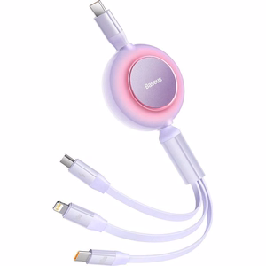 BASEUS kaabel 3in1 Type C to Micro USB / Lightning / Type C PD QC4.0 3,5A 100W CAMJ010205 1,1 m lilla