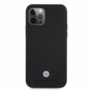 BMW nahast perforeeritud ümbris iPhone 12 / iPhone 12 Pro jaoks - must