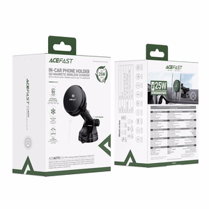 Acefast D67 magnetiline armatuurlaua autokinnitus Qi2 25 W juhtmevaba laadimise ja jahutusega, must