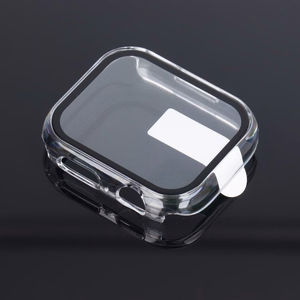 Bestsuit Ümbris with Hybrid Glass jaoks Apple Watch series 7/8/9-45mm - läbipaistev
