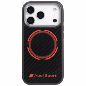 Audi RSQ Carbon Fiber Sport Punane Circle MagSafe Ümbris jaoks iPhone 17 Pro - Must