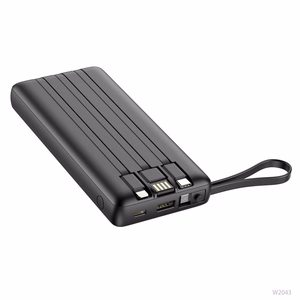 Powerbank Veger C20 (W2047 / W2059) 20000 mAh with built-in Micro-USB cables / Type C / Lightning must