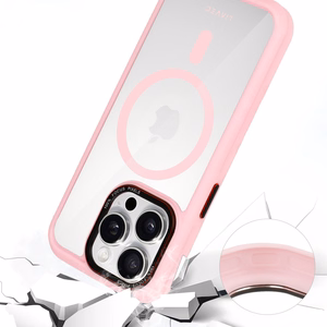 Liavec Hybrid Magsafe прозрачный Чехол для Iphone 15 Pro светло-розовый