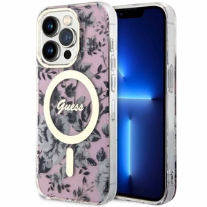 Guess GUHMP14LHCFWSP iPhone 14 Pro 6.1" roosa/roosa hardcase Flower MagSafe