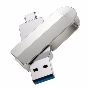 Pendrive 128GB USB 3.0 (USB A + USB C) Hoco UD10 hõbedane