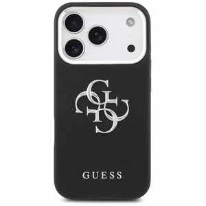 Guess Grained Big 4G Classic Logo ümbris jaoks iPhone 17 Pro - must