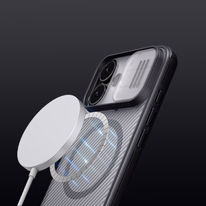 Nillkin CamShield Pro MagSafe Compatible Ümbris jaoks iPhone 17 - Läbipaistev Must